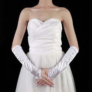 Gorgeous Satin Elbow Length Fingerless Bridal Gloves (More Colors)
