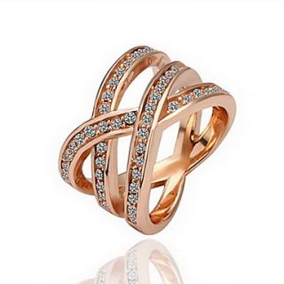 Gorgeous Cubic Zirconia 18K Gold Plated Net Shape Fashion Ring