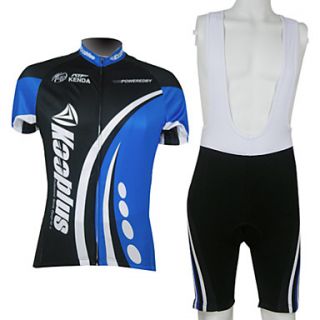 Kooplus Mens BIB Short Sleeve Cycling Suits (Black and Blue)