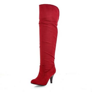 Suede Spool Heel Closed Toe Knee High Boots Party / Evening Shoes (More Colors)