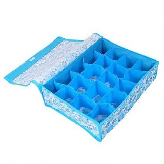 20 Grids Blue Flower Soft Cover Storage Box