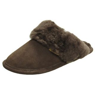 Womens Brumby Shearling Scuff Slippers   Chocolate 9.0