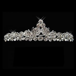 Silver Alloy Rhinestone And Pearl Dancing Butterfly Bridal Tiara