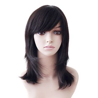 Capless Mono Top Medium Elegant Wavy Human Hair Wig