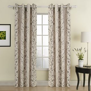 (One Pair) Branches Contemporary Energy Saving Curtain
