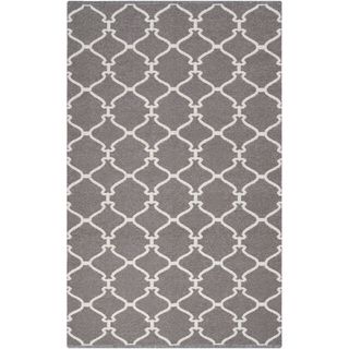 Hand woven Dove Grey Brown Wool Rug (8 X 11)