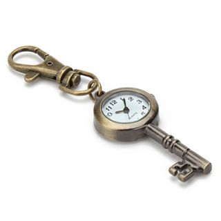 Unisex Alloy Analog Quartz Keychain Watch with Retro Key (Bronze)