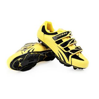 Cycling MTB SPD Shoes With Fiberglass Sole and PVC Leather Upper
