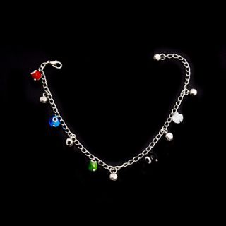 Fashion Alloy Anklet with Glass Beads and Bells