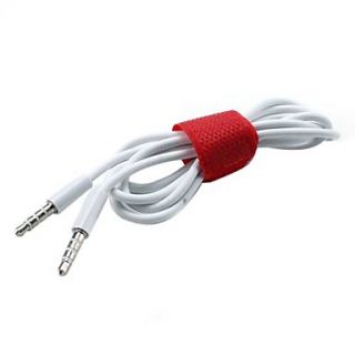 3.5mm Male to Male Audio Connection Cable with Cable Tie (White, 100cm Length)