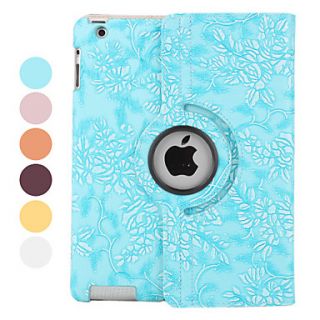 Flower Pattern 360 Degree Rotating PU Leather Case with Stand for iPad 2/3/4 (Assorted Colors)