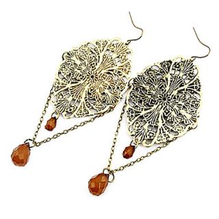 Vine Metal Earrings With Crystal