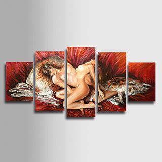 Hand painted People Oil Painting with Stretched Frame   Set of 5