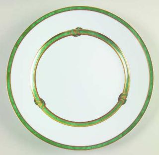 Christofle Ruban Vert Large Dinner Plate, Fine China Dinnerware   Green Bands,Ve