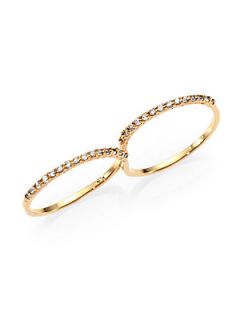 Kelly Wearstler Victoria Pave Two Finger Ring   Gold