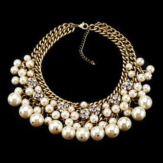 Fashion Alloy With Rhinestone And Acrylic Round Shape Necklace