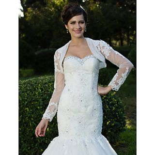 Gorgeous Lace Long Sleeve Wedding Jackets/Wraps With Beading (More Colors)
