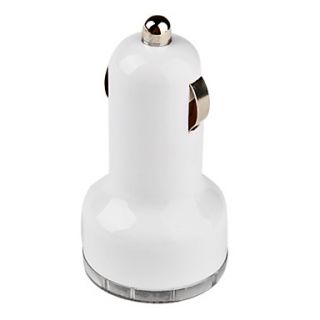 Double USB Car Charger for iPhone 5(White)