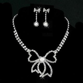 Gorgeous Alloy With Rhinestone / Imitation Pearl Womens Jewelry Set Including Necklace, Earrings