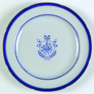 Spode Newburyport Blue (Gold Trim) Salad Plate, Fine China Dinnerware   Blue Ban