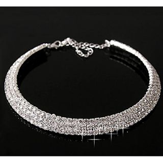 Womens Layered Diamond Necklace(Outer Diameter11cm)