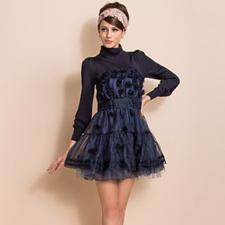 TS VINTAGE Knitted Top Organza Floral Ball Dress