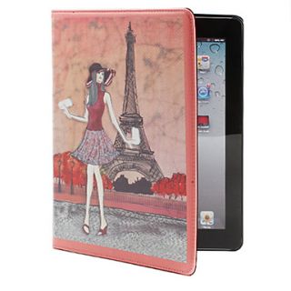 Eiffel Tower Pattern PU Leather Case with Stand for the New iPad and iPad 2