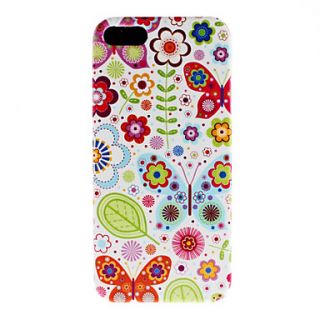Complex Design Butterfly and Flower Pattern Hard Case for iPhone 5/5S