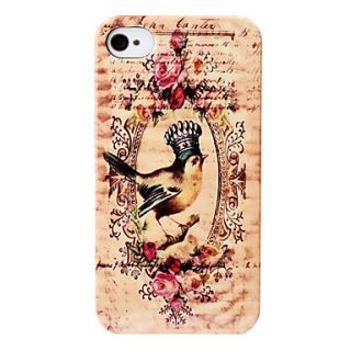 Crown Bird Pattern Hard Case for iPhone 4 and 4S