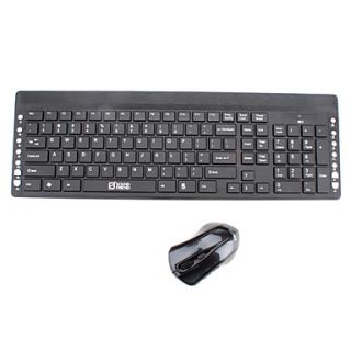 Silent typing 2.4GHz Wireless QWERTY Keyboard with Optical Mouse