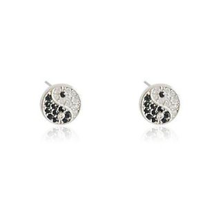 Charming Alloy Round Crystal Stud Earrings