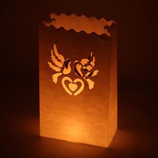 Dove Cut out Paper Luminary (Set of 4)