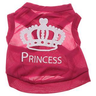 Polyester Princess Crown Pattern Vest for Dogs (Rose,XS L)