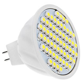 MR16 4W 60x3528 SMD 300 320LM 6000 6500K Natural White Light LED Spot Bulb (12V)