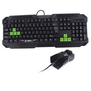Waterproof Quiet typing PS/2 QWERTY Keyboard USB Optical Mouse Combo