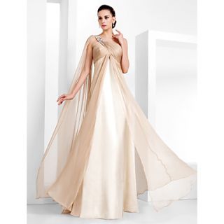 Sheath/Column One Shoulder Floor length Chiffon Evening Dress (466840)