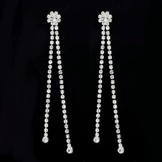 Elegant Alloy Tassels Design Crystal Earrings