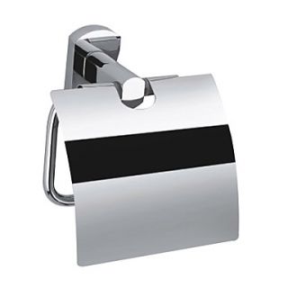 Contemporary Solid Brass Wall Mount Chrome Finish Silver Toilet Roll Holders