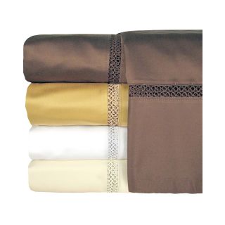 Veratex 500tc Egyptian Cotton Sateen Embroidered Prince Pillowcase, Espresso