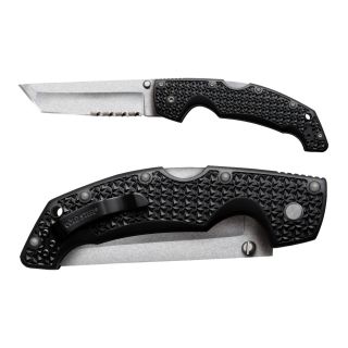 Cold Steel 29tlth Voyager Large Tanto Combo Edge Knife (Black/silverBlade materials Stainless steelHandle materials PolypropyleneBlade length 4 inchesHandle length 5.25 inchesWeight 5 lbsDimensions 9.25 inches long x 2.5 inches wide x 1 inches deepB