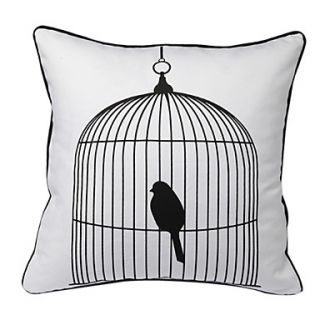 Bird in Cage Decorative Pillow Cover