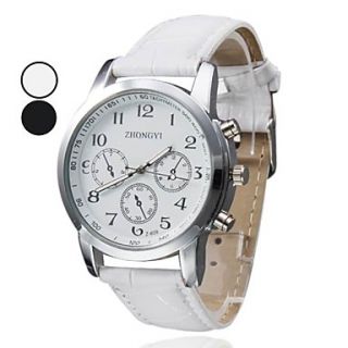 Womens Casual Style PU Band Quartz Wrist Watch (Assorted Colors)
