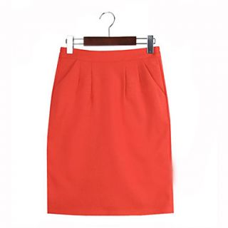 Womens Solid Color Slim Skirt