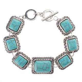 Square Turquoise Silver Bracelet