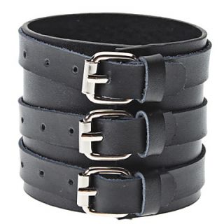 Punk Style Black Leather Bracelet
