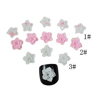 20PCS 3D Ceramic Finger Nail Decorations Floral (Assorted Color)