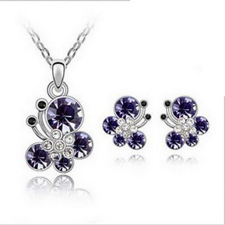 Fashion Alloy With Crystal / Rhinestone Womens Jewelry Set Including Necklace,Earrings(More Colors)