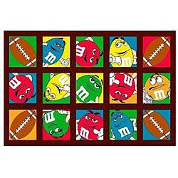 M ms Football Party Rug (33 X 410) (BrownPattern GeometricMeasures 0.3 inch thickTip We recommend the use of a non skid pad to keep the rug in place on smooth surfaces.All rug sizes are approximate. Due to the difference of monitor colors, some rug colo
