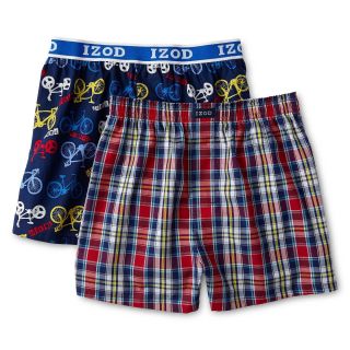 Izod 2 pk. Woven Boxers   Boys 8 20, Crimson/oc, Boys