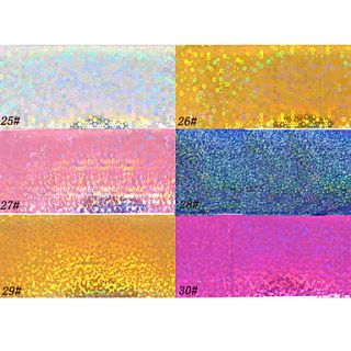 1PCS Laser Foil Nail Decorations Twinkled Starry Stickers No.25 30(130x4.5x0.1cm,Assorted Colors)